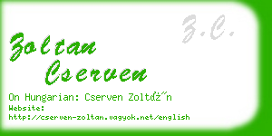 zoltan cserven business card